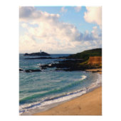 Godrevy Lighthouse Cornwall Kust Foto Afdruk (Voorkant)