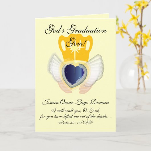 Gods Afstuderen Gem! Kaart (Gele Bloem)
