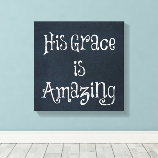 Gods Amazing Grace Quote Canvas Afdruk (Insitu (Houten vloer))