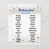 Gods attributen Alfabet Bloemen  Kaart (Voorkant / Achterkant)