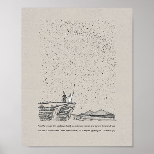 Gods belofte aan Abraham - Genesis 15:5 Poster (Voorkant)