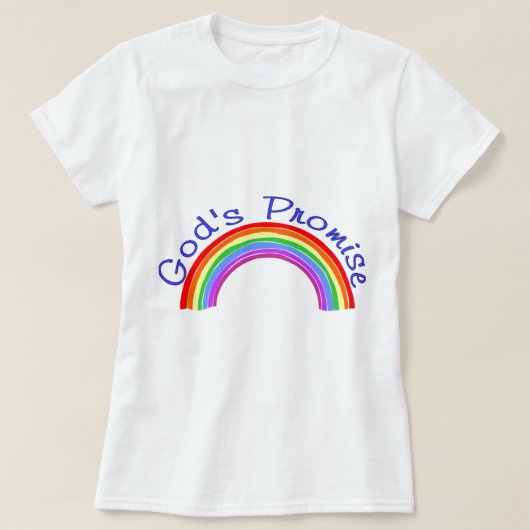 Gods belofte met regenboog Christelijk T-shirt (Design voorkant)