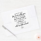 Gods belofte typografie: Jesaja 41:10 Vierkante Sticker (Envelop)