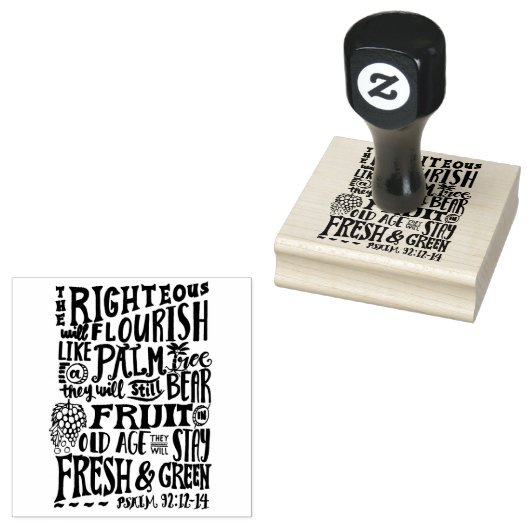 Gods belofte voor al uw behoeften (Psalm 92:12-14) Rubberstempel (Gestempeld)