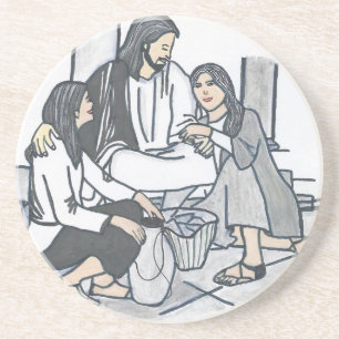 Gods belofte zandsteen onderzetter