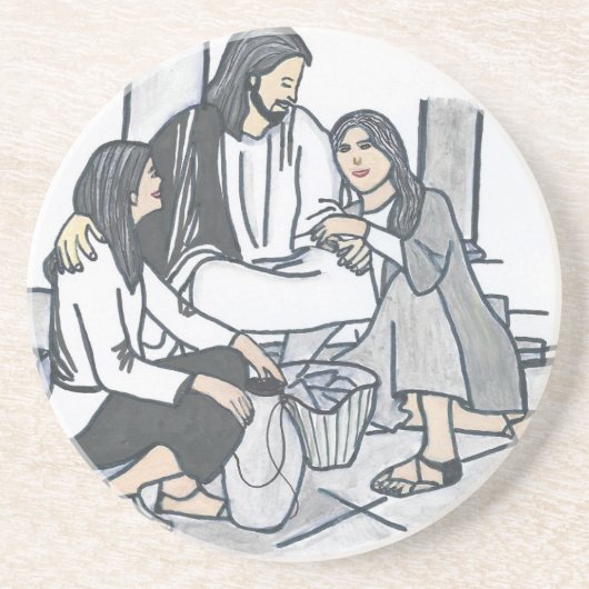 Gods belofte zandsteen onderzetter (Voorkant)