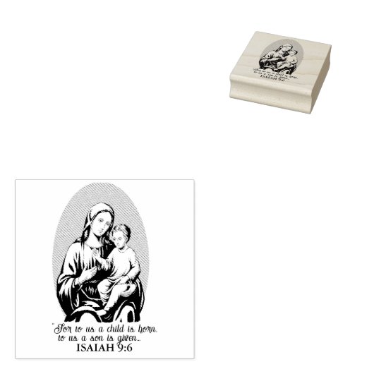 Gods beloften aan Maria en Jezus (Jesaja 9:6) Rubberstempel (Gestempeld)