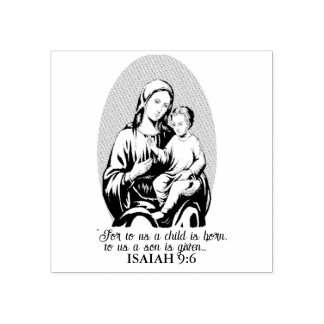 Gods beloften aan Maria en Jezus (Jesaja 9:6) Rubberstempel
