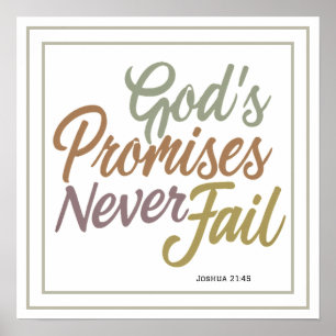 God's Beloften Faalen Nooit Joshua 21:45 Geïnspire Poster
