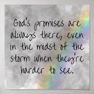 God's Beloften Poster - Hoop in de Storm
