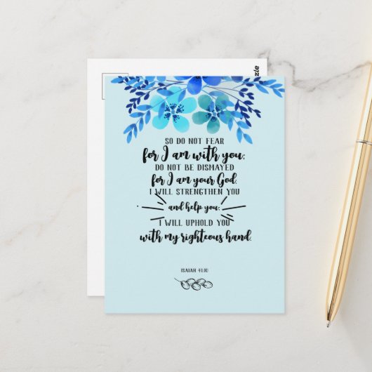 God's Beloften voor uw Elke Need - Isa. 41 Briefkaart (Voorkant / Achterkant in situ)