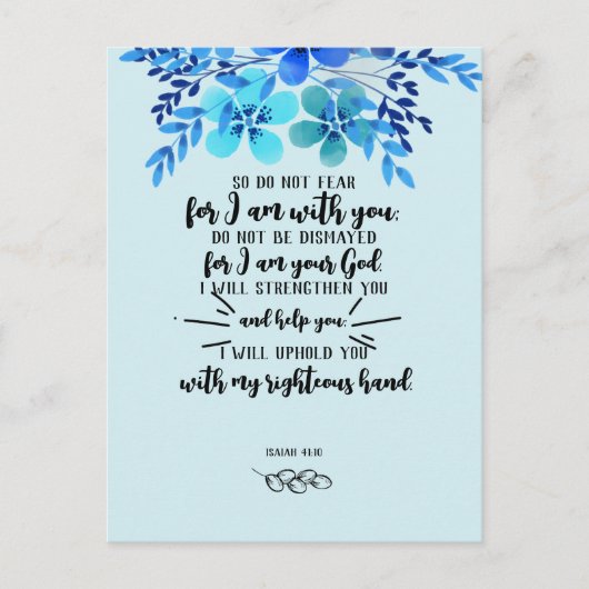 God's Beloften voor uw Elke Need - Isa. 41 Briefkaart (Voorkant)