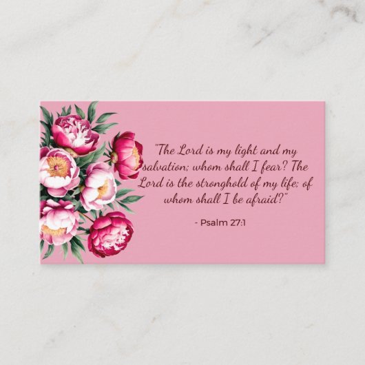 Gods beloften Waterverf Schrift - Psalm 27:1 Visitekaartje (Voorkant)