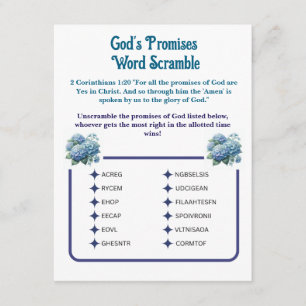 God's Beloften Woordzoek Gamekaart Informatiekaartje