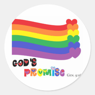 Gods beloofde regenboog ronde sticker