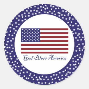 Gods Bless America Vlag Ronde Sticker