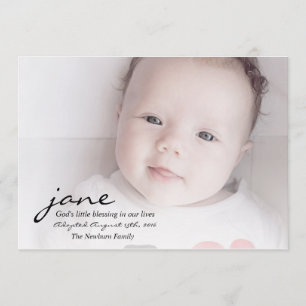 Gods 'Blessing Adoption Announcement Card' Aankondiging