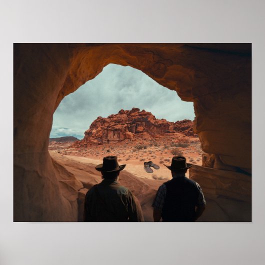 Gods Boots found in desert. Poster (Voorkant)