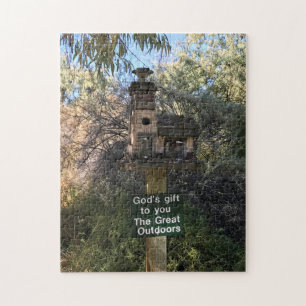 Gods cadeau, geweldig buitenshuis, grappig teken legpuzzel