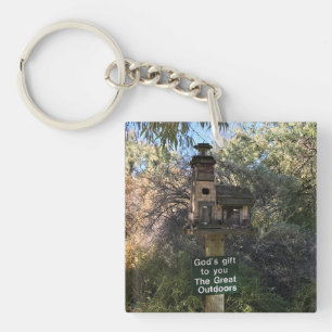 Gods cadeau, geweldig buitenshuis, grappig teken sleutelhanger