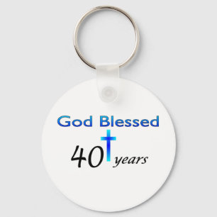 Gods cadeau voor 40 jaar verjaardagscadeau sleutelhanger