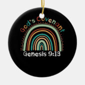 Gods Covenant Boho Rainbow Genesis 9 13 Christelij Keramisch Ornament (Voorkant)