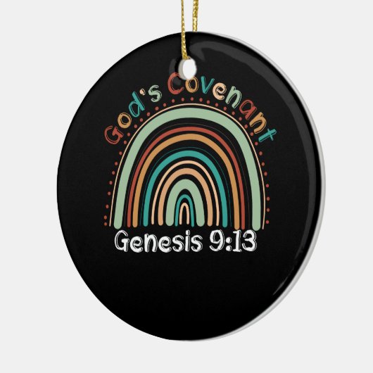 Gods Covenant Boho Rainbow Genesis 9 13 Christelij Keramisch Ornament (Links)