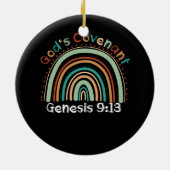 Gods Covenant Boho Rainbow Genesis 9 13 Christelij Keramisch Ornament (Achterkant)