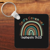 Gods Covenant Boho Rainbow Genesis 9 13 Christelij Sleutelhanger (Voorkant)