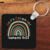 Gods Covenant Boho Rainbow Genesis 9 13 Christelij Sleutelhanger (Achterkant)