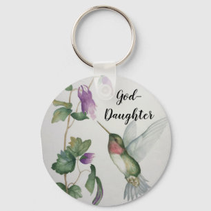 Gods dochter Elegant Hummingbird Button Sleutelhan Sleutelhanger