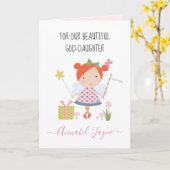 Gods dochter verjaardagsmeisjes, griezelig kaart (Gele Bloem)