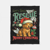 God's Dogs Rescue Christmas Santa Golden Retriever Fleece Deken (Voorkant)