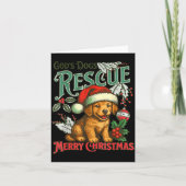 God's Dogs Rescue Christmas Santa Golden Retriever Kaart (Voorkant)