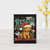 God's Dogs Rescue Christmas Santa Golden Retriever Kaart (Gele Bloem)