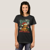 God's Dogs Rescue Christmas Santa Golden Retriever T-shirt (Voorkant volledig)