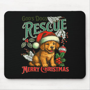 Gods Dogs Rescue Kerstman Gouden Retriever  Muismat