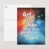 GODS Geest van Liefde GEEN ANGST Bijbelvers Christ Feestdagenkaart (Voorkant / Achterkant)