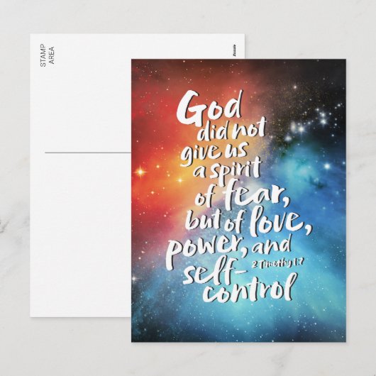 GODS Geest van Liefde GEEN ANGST Bijbelvers Christ Feestdagenkaart (Voorkant / Achterkant)