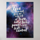 GOD's Geest van Liefde - GEEN ANGST - KRACHT Bijbe Poster (Voorkant)