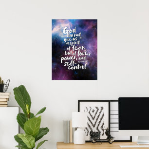 GOD's geest van liefde - GEEN FEAR - KRACHTIGE Bij Poster