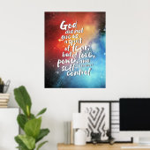 GOD's geest van liefde - GEEN FEAR - KRACHTIGE Bij Poster (Thuiskantoor)