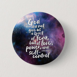 GOD's geest van liefde - GEEN FEAR - KRACHTIGE Bij Ronde Button 5,7 Cm