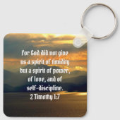 Gods Geest van Macht en Liefde 2 Timotheüs 1:7 Bij Sleutelhanger (Achterkant)