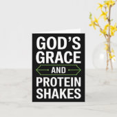 Gods genade en eiwitshakes - Christelijk 1 Kaart (Gele Bloem)