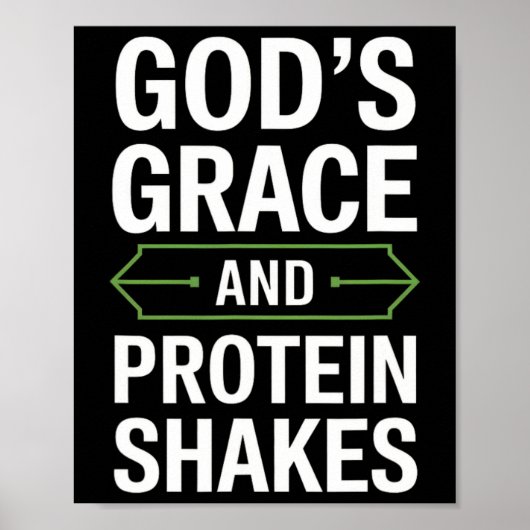Gods genade en eiwitshakes - Christelijk 1 Poster (Voorkant)