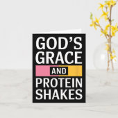 Gods genade en eiwitshakes - Christelijk Kaart (Gele Bloem)