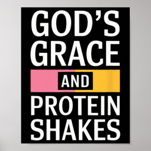 Gods genade en eiwitshakes - Christelijk Poster