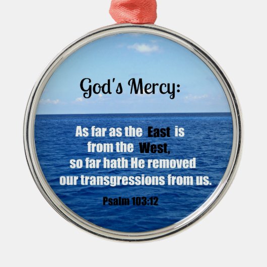 Gods genade: psalm 103:12 metalen ornament (Voorkant)