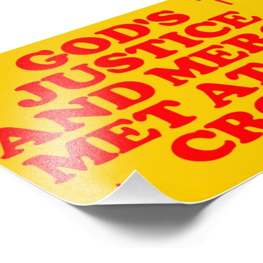 Gods gerechtigheid en genade ontmoetten elkaar bij foto afdruk (Hoek)